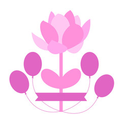 Flower with balloons