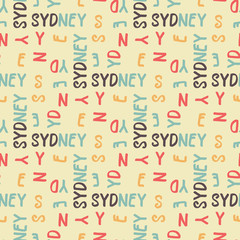Sydney
 seamless pattern. Creative design for various backgrounds.