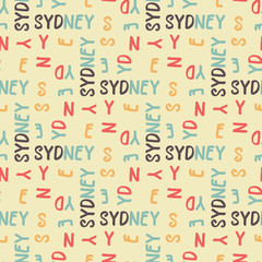 Sydney seamless pattern. Creative design for various backgrounds.
