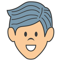 young man head avatar character vector illustration design