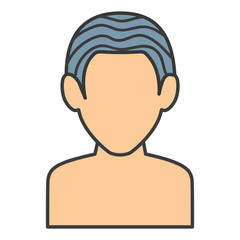 young man shirtless avatar character vector illustration design