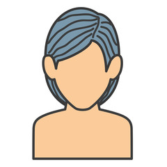 beautiful woman shirtless avatar character vector illustration design