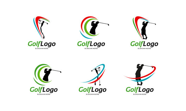Golf Logo designs concept vector, Silhouette of Golf logo designs vector illustration