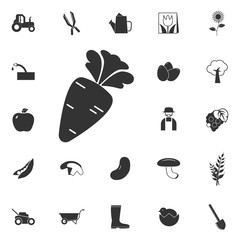 carrot icon. Element of farming and garden icons. Premium quality graphic design icon. Signs, outline symbols collection icon for websites, web design, mobile app