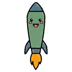 rocket launcher kawaii character vector illustration design