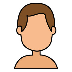 young man shirtless avatar character vector illustration design