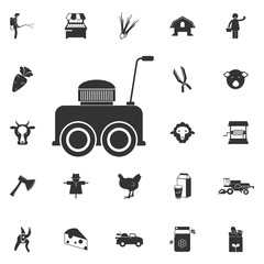 lawn mower icon. Element of farming and garden icons. Premium quality graphic design icon. Signs, outline symbols collection icon for websites, web design, mobile app