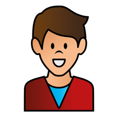 young man avatar character vector illustration design
