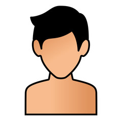 young man shirtless avatar character vector illustration design