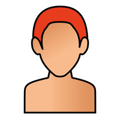 young man shirtless avatar character vector illustration design