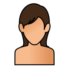beautiful woman shirtless avatar character vector illustration design