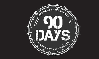 90 days warranty icon vintage rubber stamp guarantee