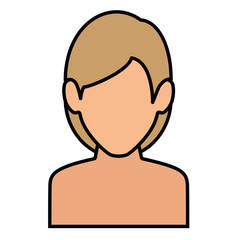 beautiful woman shirtless avatar character vector illustration design