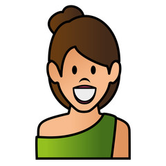 beautiful woman avatar character vector illustration design