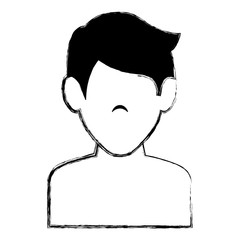 young man shirtless avatar character vector illustration design