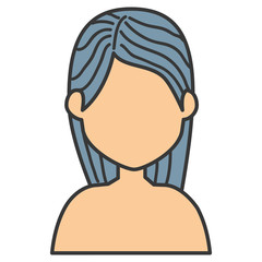 beautiful woman shirtless avatar character vector illustration design