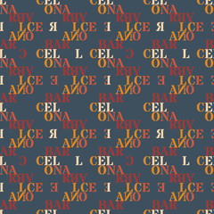 Barcelona
 seamless pattern. Autentic artistic design for background.