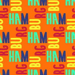 Hamburg
 seamless pattern. Autentic artistic design for background.