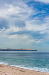 Picturesque ocean, sea landscape with spectacular clouds