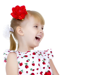 Beautiful little girl laughing.