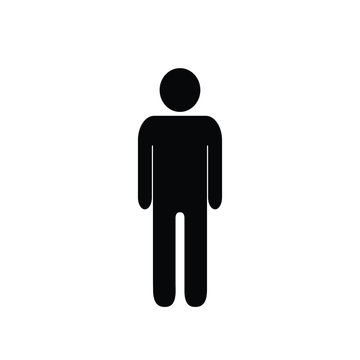 Simple pictogram man on white background