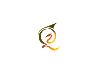 Initial Letter Q Design Logo Vector Graphic Branding Letter Element.