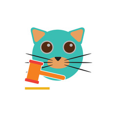 Law Cat Logo Icon Design