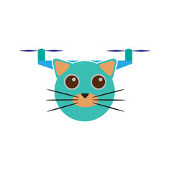 Drone Cat Logo Icon Design