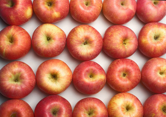 A neatly arranged apple