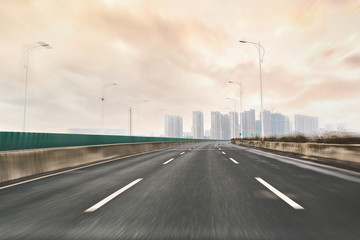 Car background, elevated road