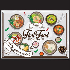 menu thai food design template graphic 