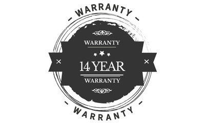 14 years warranty icon vintage rubber stamp guarantee