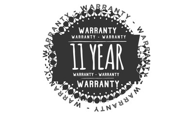 11 years warranty icon vintage rubber stamp guarantee