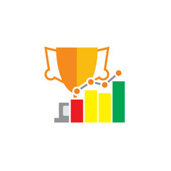 Stats Trophy Logo Icon Design