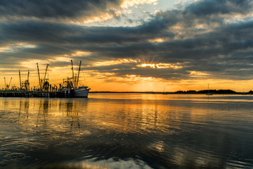 AMELIA ISLAND FISHING FLEET AT SUNSET