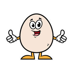 Cartoon Egg Character Giving Thumbs Up