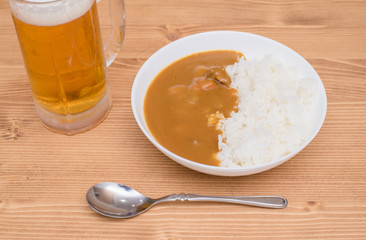 カレーライスとビール