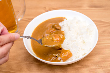 カレーライスとビール