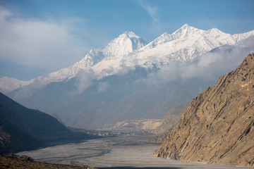 Glacier Carved Valley and Snow Peaks