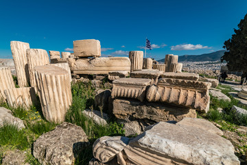 Datails at Parthenon Acropolis of Athens Archaeological Place