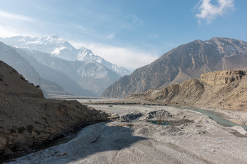 Glacier Carved Valley and Snow Peaks