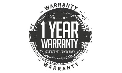 1 years warranty icon vintage rubber stamp guarantee
