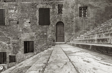 Old stairway in Siena, Italy