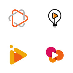 media logo vector icon illustration collection
