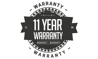 11 years warranty icon vintage rubber stamp guarantee