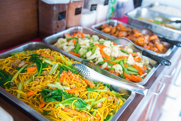 Buffet for lunch on boat