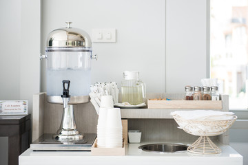 Self service zone in coffee shop