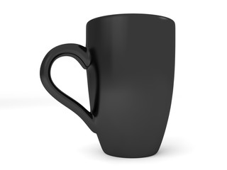 3d render isolated on white background black  mug.