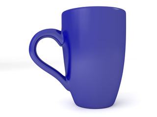 3d render isolated on white background blue mug.