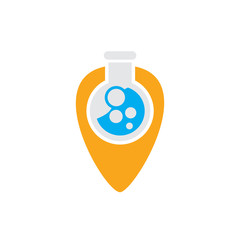Lab Pin Logo Icon Design